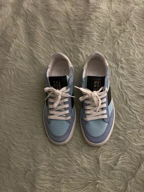 Miz Mooz Lace-Up Sneakers in Light Blue and Black